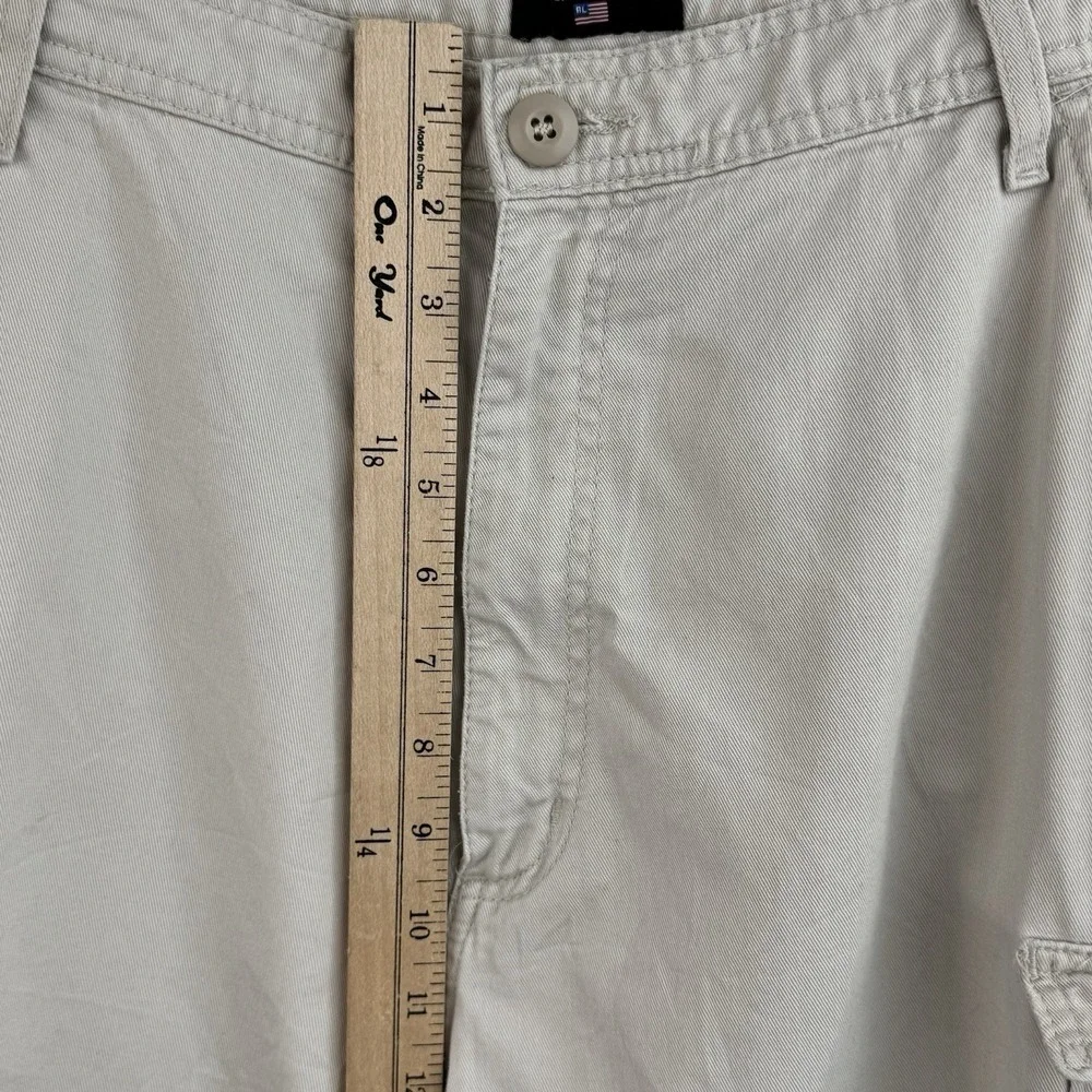 Polo Jeans Co Ralph Lauren Cargo Shorts Mens 40 Beige Utility Cotton Hiking Y2K